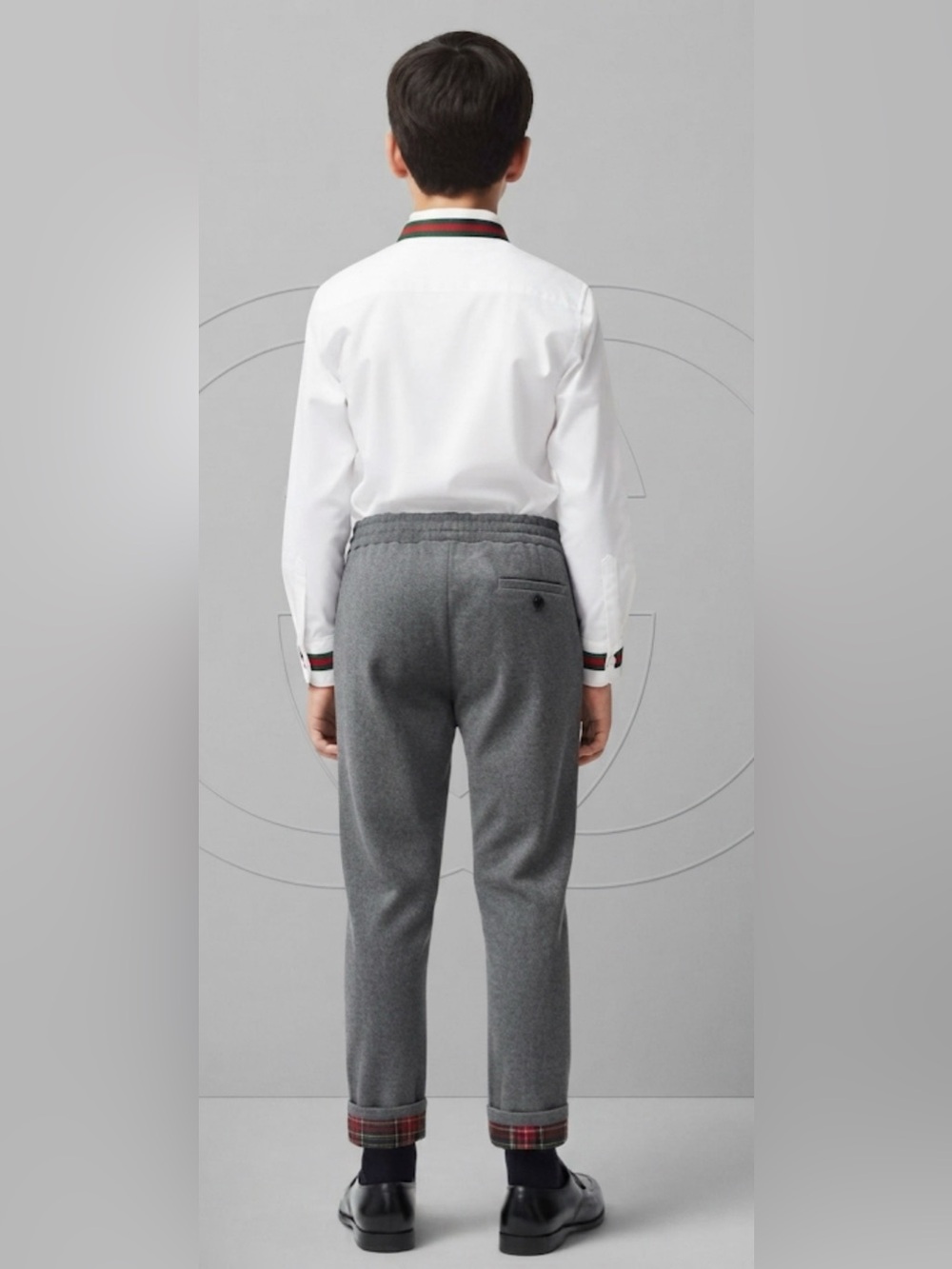 New Authentic Gucci luxury designer boys gray dress pants sz 6